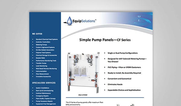 Single Pump Panel